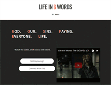 Tablet Screenshot of lifein6words.com